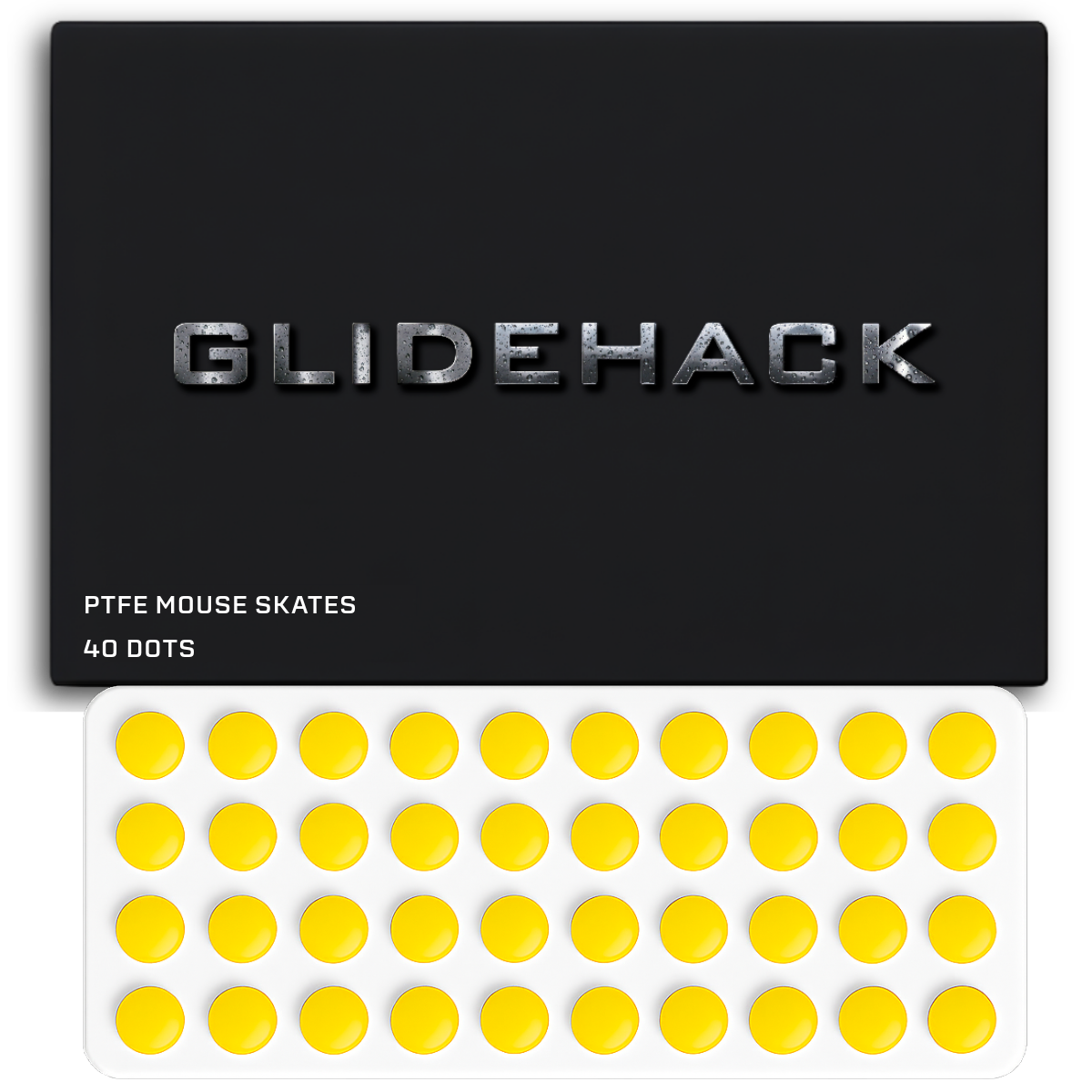 GLIDEHACK™ Mouse Skates | 40 Dots — Yellow | PTFE