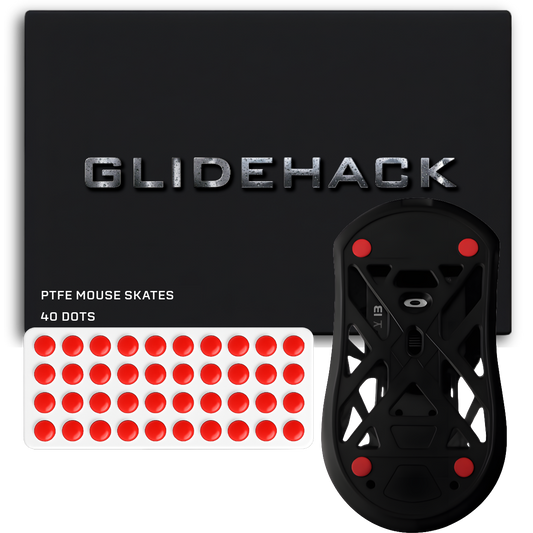 GLIDEHACK™ Mouse Skates | 40 Dots — Red | PTFE