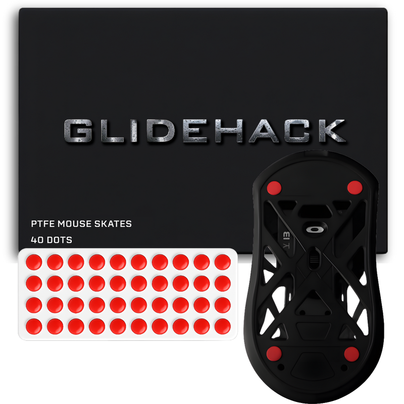 GLIDEHACK™ Mouse Skates | 40 Dots — Red | PTFE