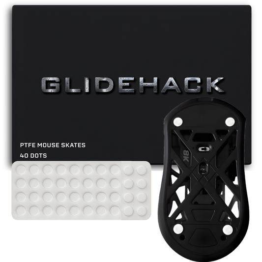 GLIDEHACK™ Mouse Skates | 40 Dots — White | PTFE
