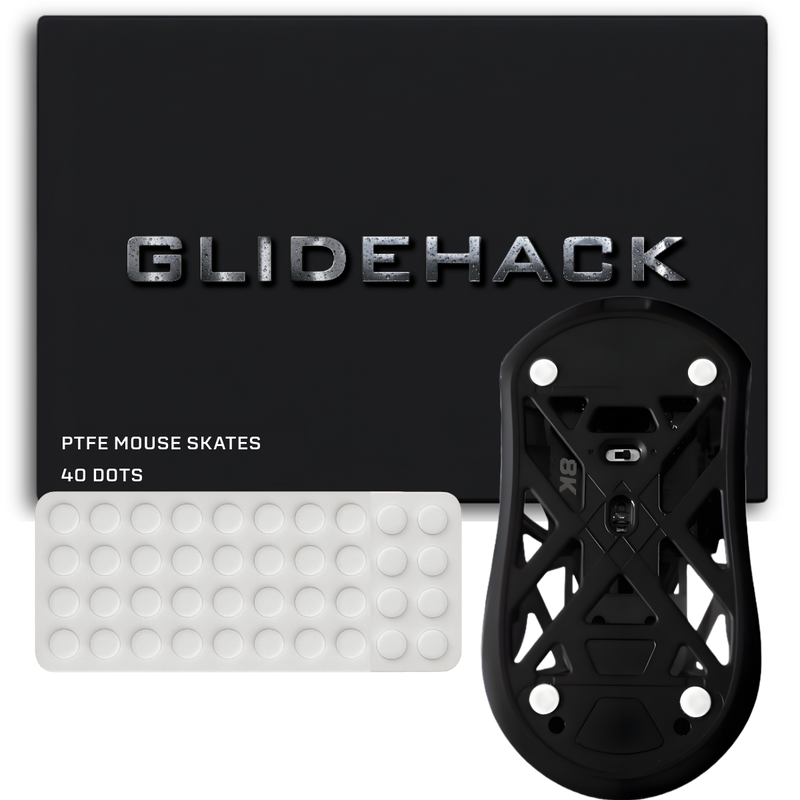 GLIDEHACK™ Mouse Skates | 40 Dots — White | PTFE
