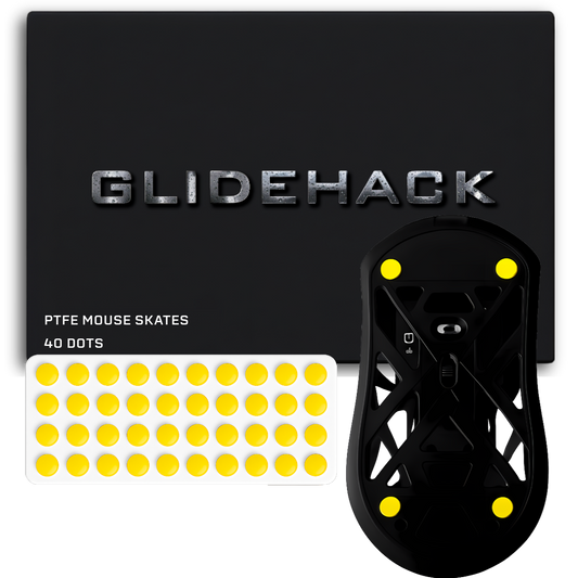 GLIDEHACK™ Mouse Skates | 40 Dots — Yellow | PTFE