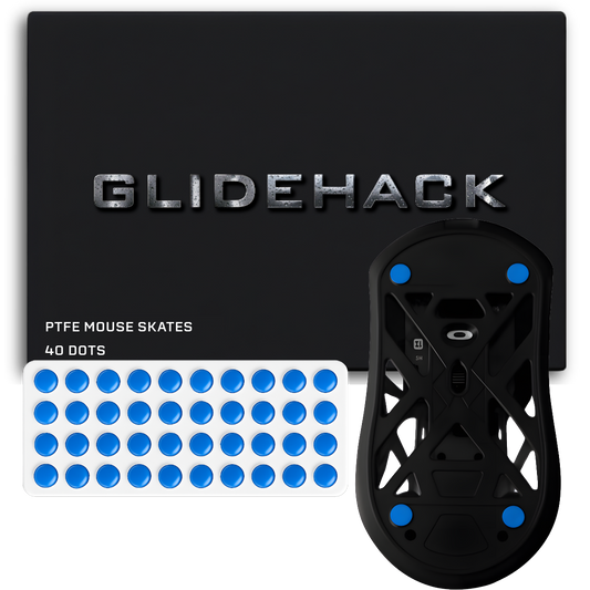 GLIDEHACK™ Mouse Skates | 40 Dots — Blue | PTFE