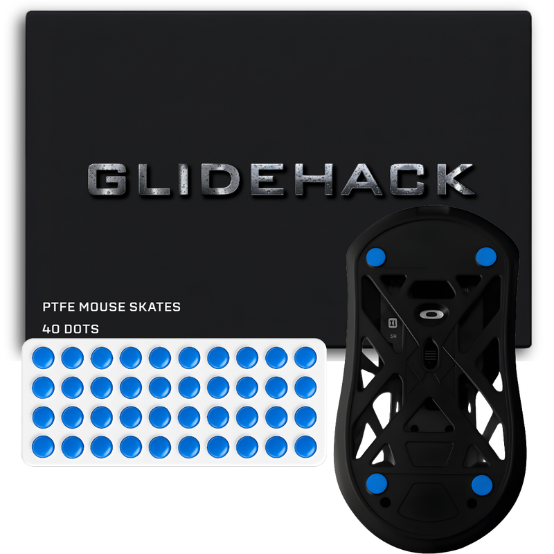GLIDEHACK™ Mouse Skates | 40 Dots — Blue | PTFE