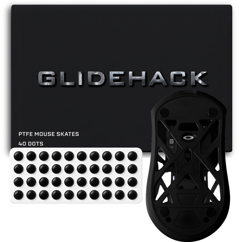 GLIDEHACK™ Mouse Skates | 40 Dots — Black | PTFE