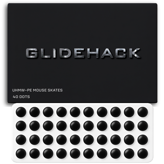 GLIDEHACK™ Mouse Skates | 40 Dots — Black | UHMW - PE