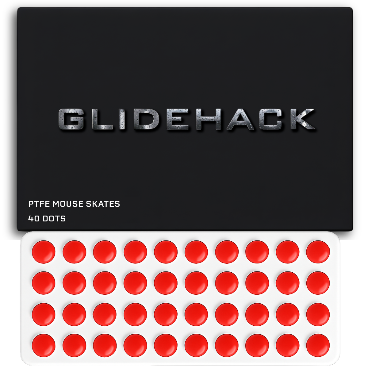 GLIDEHACK™ Mouse Skates | 40 Dots — Red | PTFE