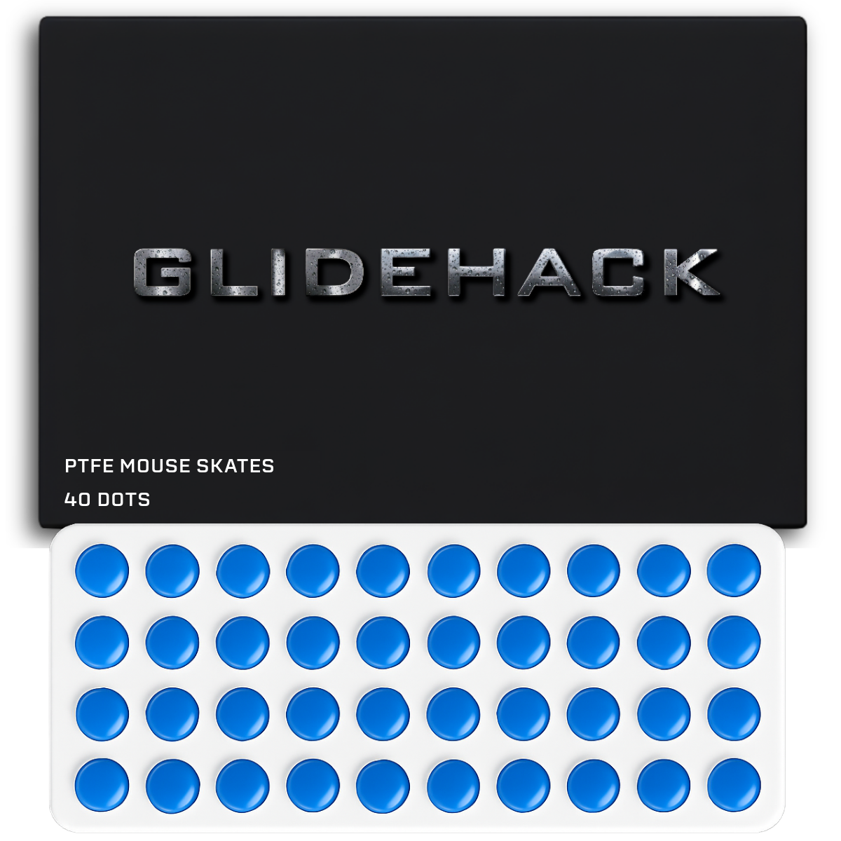 GLIDEHACK™ Mouse Skates | 40 Dots — Blue | PTFE