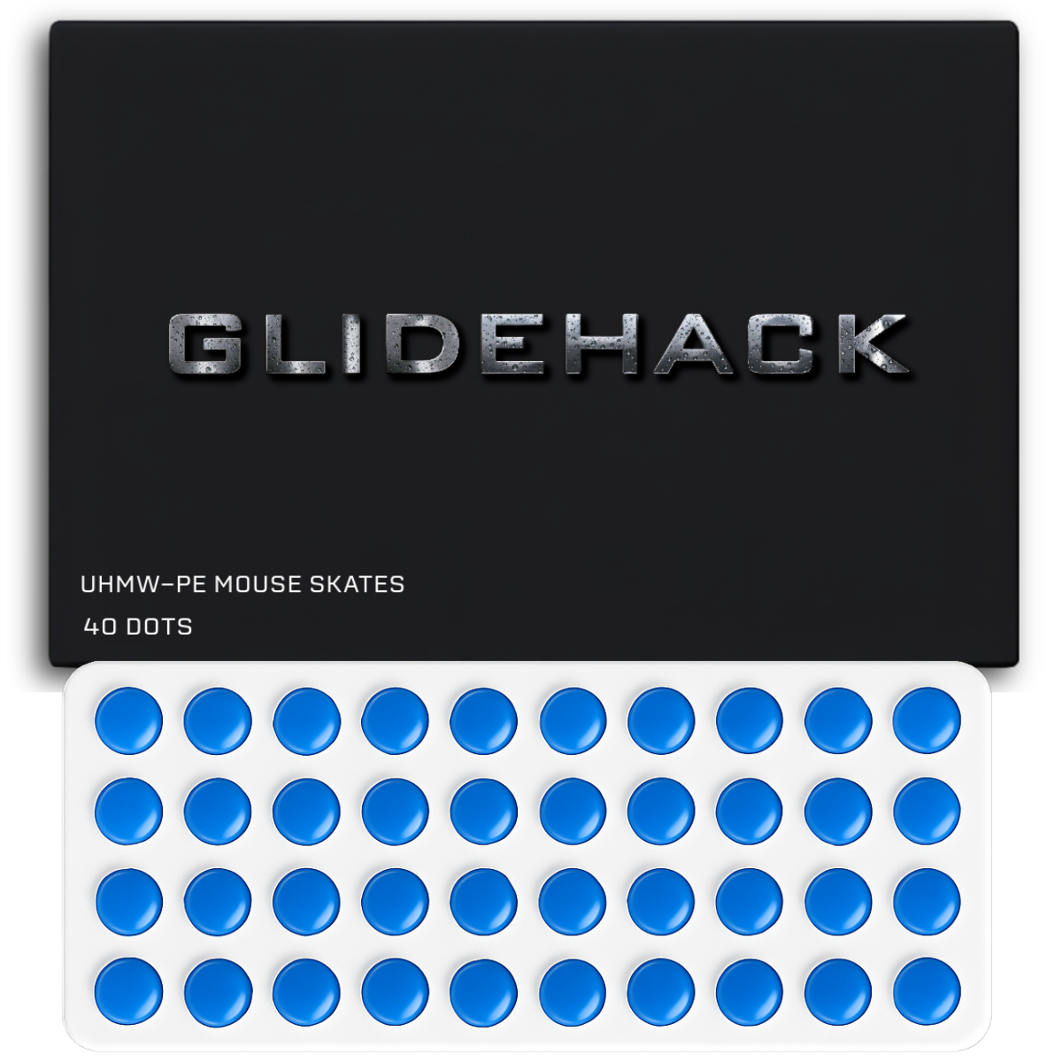 GLIDEHACK™  Mouse Skates | 40 Dots — Blue | UHMW - PE