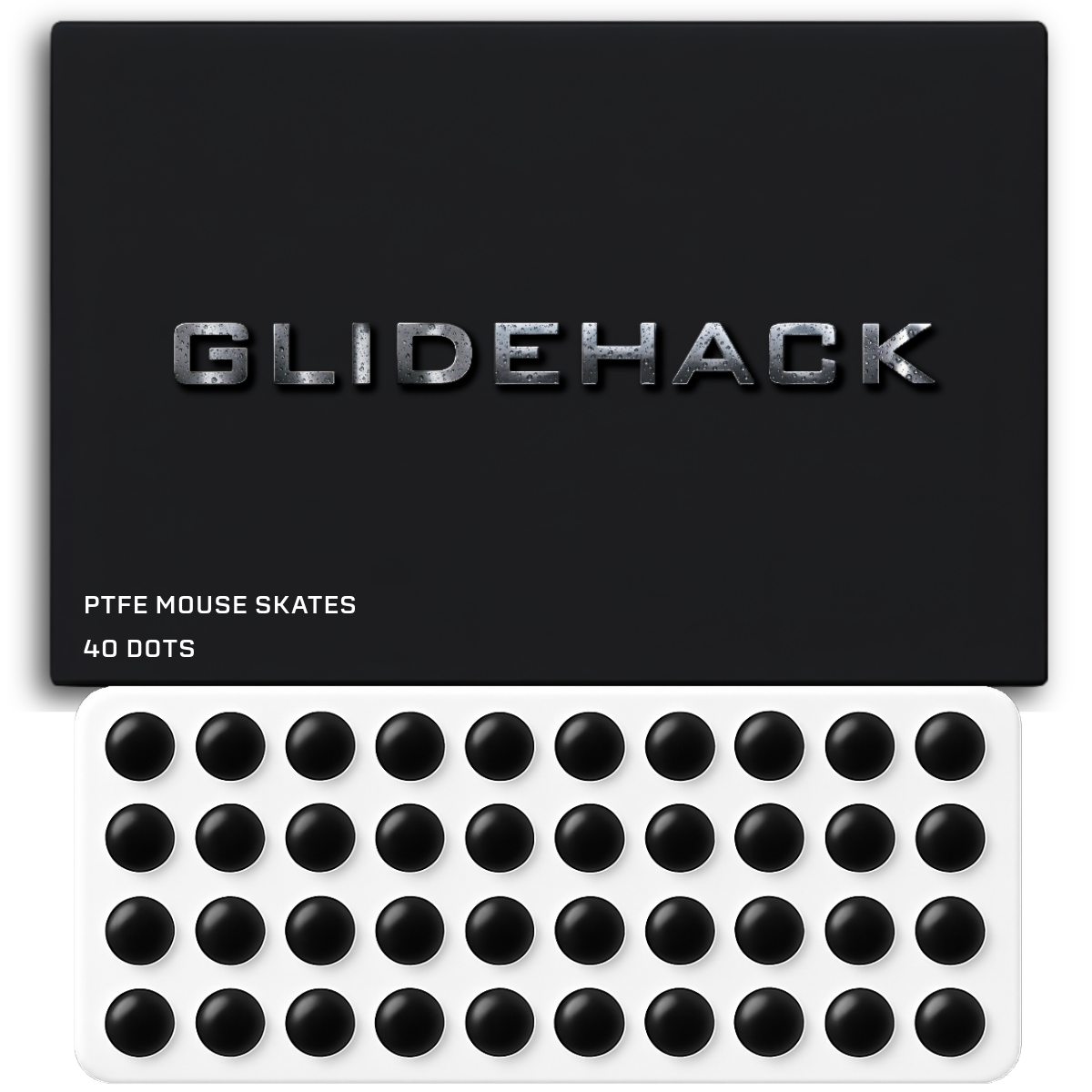GLIDEHACK™ Mouse Skates | 40 Dots — Black | PTFE
